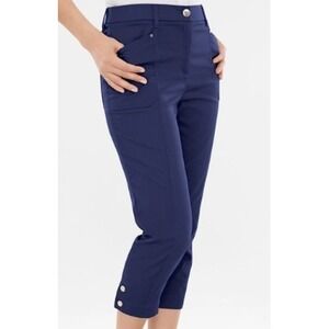 Chico's‎ Capri Pant 0 US4 Nocturne Navy Luze Utility Slim Capri Secret Stretch